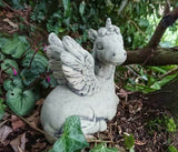 STONE GARDEN CUTE UNICORN PEGASUS FAIRY HORSE ORNAMENT PONY STATUE