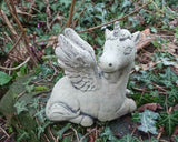 STONE GARDEN CUTE UNICORN PEGASUS FAIRY HORSE ORNAMENT PONY STATUE