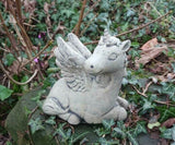 STONE GARDEN CUTE UNICORN PEGASUS FAIRY HORSE ORNAMENT PONY STATUE