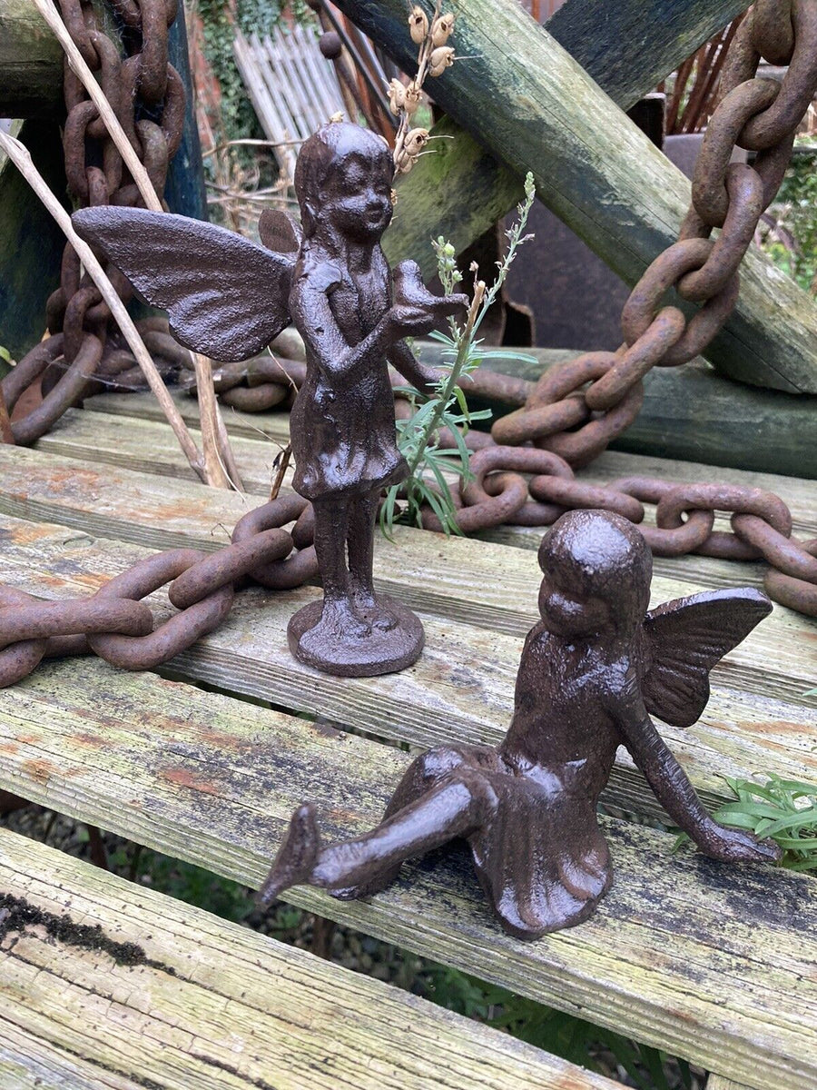 Pair of small Cast Iron metal Fairy garden ornaments – Ferney Heyes Garden  Products
