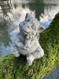 STONE GARDEN CUTE BABY THINKING DRAGON ORNAMENT GOTHIC STATUE