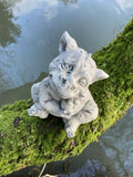 STONE GARDEN CUTE BABY THINKING DRAGON ORNAMENT GOTHIC STATUE