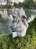 STONE GARDEN CUTE BABY THINKING DRAGON ORNAMENT GOTHIC STATUE