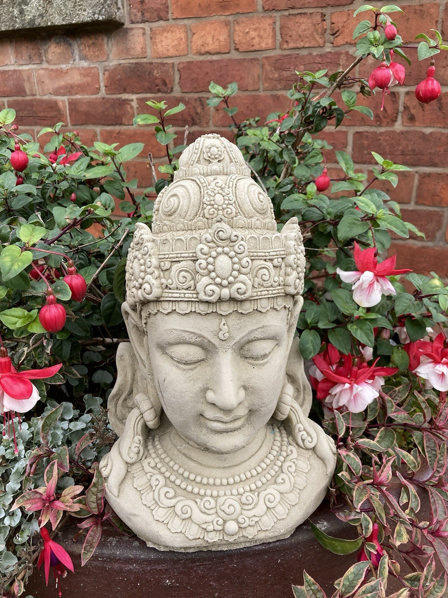 STONE GARDEN INDIAN STYLE THAI BUDDHA HEAD BUST STATUE – Ferney Heyes ...