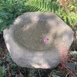 STONE GARDEN OLD STYLE HEXAGONAL ROCKERY DISH BIRDBATH FEEDER BOWL ORNAMENT
