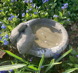 STONE GARDEN DOVES BIRD SEED FEEDER ORNAMENT STATUE