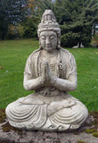 STONE GARDEN LARGE PRAYING ZEN BUDDHA STATUE ORNAMENT