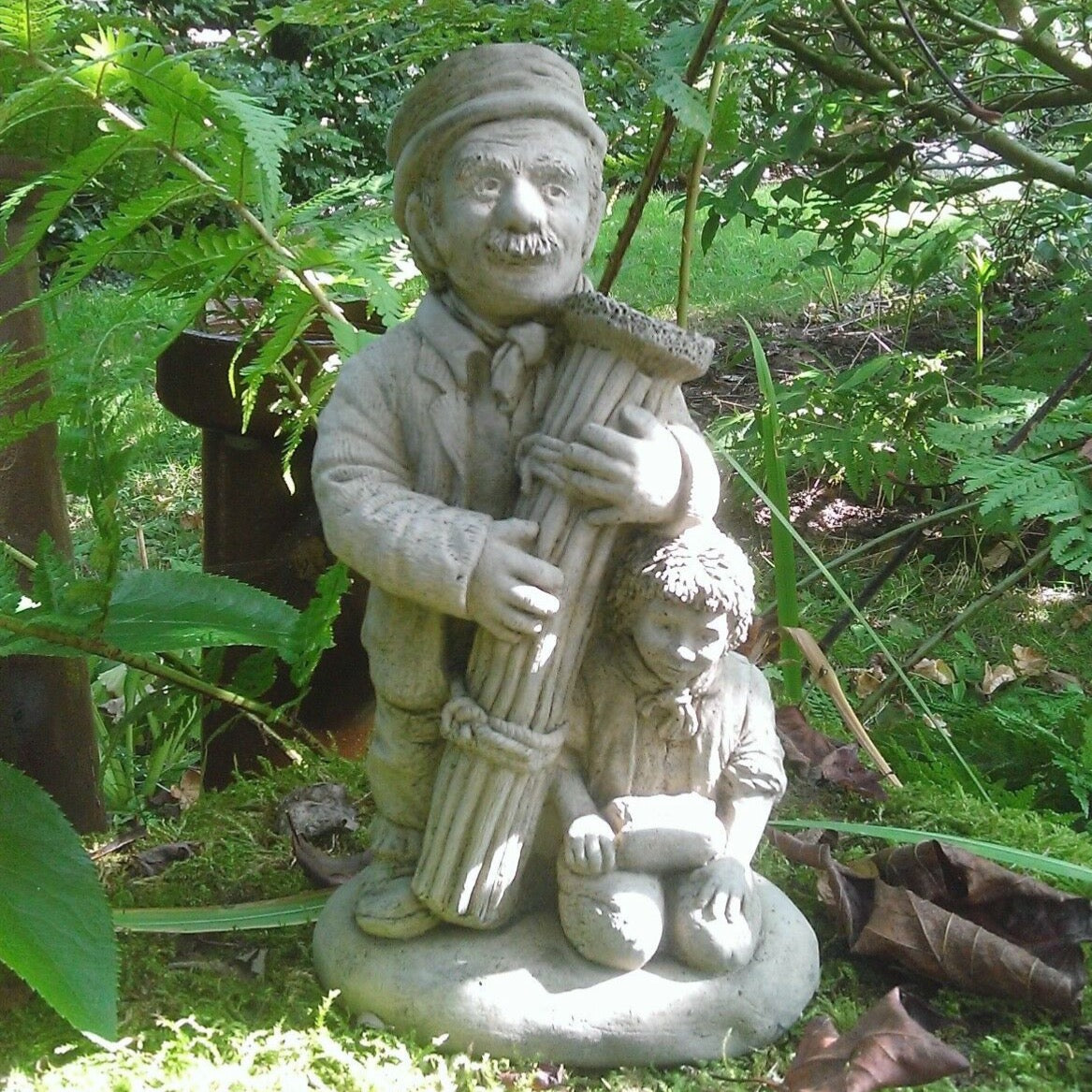 STONE GARDEN CHIMNEY SWEEP FIGURE MAN & BOY – Ferney Heyes Garden