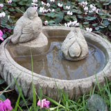STONE GARDEN SMALL SPARROWS BIRD BATH / FEEDER