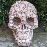 STONE GARDEN SKELETON DESIGN SKULL HALLOWEEN ORNAMENT