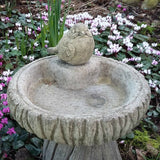 STONE GARDEN ROBIN LOG BIRD BATH / FEEDER