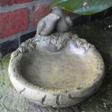 STONE GARDEN DOVES BIRD SEED FEEDER ORNAMENT STATUE