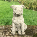 STONE GARDEN SITTING STAFFORDSHIRE BULL TERRIER STAFFY DOG STATUE ORNAMENT