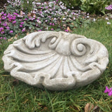 STONE GARDEN BAROQUE BIRD BATH SHELL DISH