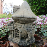 STONE GARDEN TOADSTOOL WELCOME FAIRY HOUSE