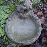 STONE GARDEN DOVES BIRD SEED FEEDER ORNAMENT STATUE