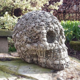 STONE GARDEN SKELETON DESIGN SKULL HALLOWEEN ORNAMENT