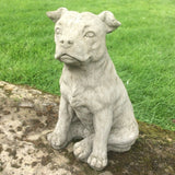 STONE GARDEN SITTING STAFFORDSHIRE BULL TERRIER STAFFY DOG STATUE ORNAMENT