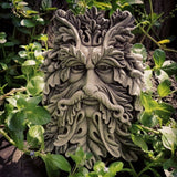 Acorn green man pagan wall plaque garden decor greenman ferney Heyes garden products stone ornament Audlem cheshire British made