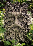 STONE GARDEN ACORN LEAF GREEN MAN WALL PLAQUE ORNAMENT