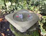STONE GARDEN SQUARE BIRD BATH TOP FEDER REPLACEMENT DISH ORNAMENT