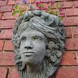 STONE GARDEN LARGE LADY FACE WALL PLANTER
