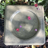 STONE GARDEN SQUARE BIRD BATH TOP FEDER REPLACEMENT DISH ORNAMENT