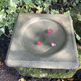 STONE GARDEN SQUARE BIRD BATH TOP FEDER REPLACEMENT DISH ORNAMENT