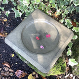 STONE GARDEN SQUARE BIRD BATH TOP FEDER REPLACEMENT DISH ORNAMENT