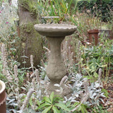 STONE GARDEN ACANTHUS LEAF BIRD BATH FEEDER ORNAMENT