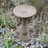 STONE GARDEN ACANTHUS LEAF BIRD BATH FEEDER ORNAMENT