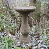 STONE GARDEN ACANTHUS LEAF BIRD BATH FEEDER ORNAMENT