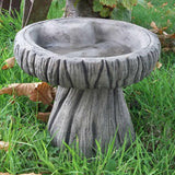 STONE GARDEN FROG LOG BIRD BATH