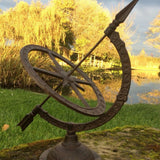 CAST IRON ARMILLARY SUNDIAL WEATHERVANE COMPASS GARDEN ORNAMENT