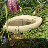 STONE GARDEN HEART BIRD BATH DISH FEEDER