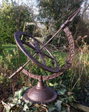 CAST IRON ARMILLARY SUNDIAL WEATHERVANE COMPASS GARDEN ORNAMENT