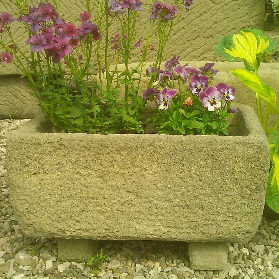 STONE GARDEN RUSTIC OLD STYLE SMALL DAPPLE ALPINE TROUGH PLANTER stone-garden-rustic-old-style-small-dapple-alpine-trough-planter