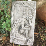 STONE GARDEN LARGE GREEN TREE MAN LEAF FACE BRANCHES WALL PLAQUE