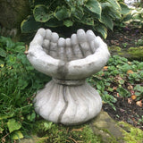 STONE GARDEN HANDS BIRD BATH FEEDER DISH ORNAMENT STATUE