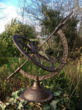 CAST IRON ARMILLARY SUNDIAL WEATHERVANE COMPASS GARDEN ORNAMENT