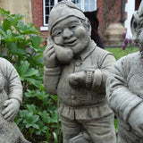 STONE GARDEN GNOMERY - SET OF 5 GNOMES ELF PIXIE DOG RABBIT ORNAMENTS STATUES