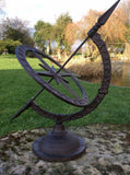CAST IRON ARMILLARY SUNDIAL WEATHERVANE COMPASS GARDEN ORNAMENT