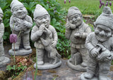 STONE GARDEN GNOMERY - SET OF 5 GNOMES ELF PIXIE DOG RABBIT ORNAMENTS STATUES