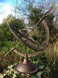 CAST IRON ARMILLARY SUNDIAL WEATHERVANE COMPASS GARDEN ORNAMENT