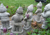 STONE GARDEN GNOMERY - SET OF 5 GNOMES ELF PIXIE DOG RABBIT ORNAMENTS STATUES
