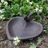 METAL CAST IRON SMALL HEART BIRD SEED FEEDER GARDEN ORNAMENT
