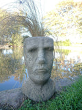 STONE GARDEN EASTER ISLAND TIKI PLANTER POT MOAI STATUE ORNAMENT
