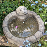 STONE GARDEN PEBBLE FROG BIRD BATH / FEEDER ORNAMENT