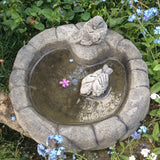 STONE GARDEN PEBBLE BIRDS BIRD BATH DISH FEEDER BOWL DISH ORNAMENT