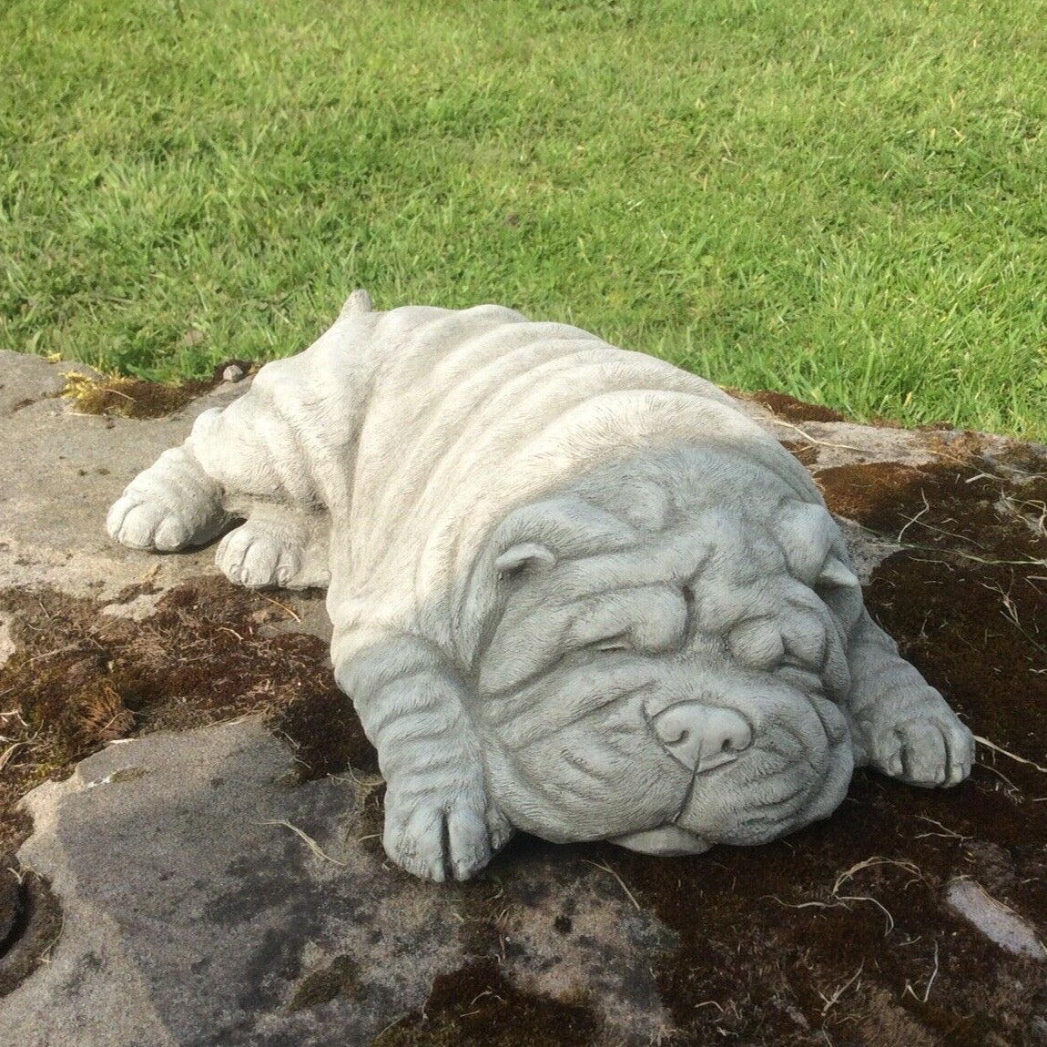 Stone store Shar Pei Statue Concrete Dog Sculpture Dog Figurine Dog Lover Gift Pet Memorial Stone Pet Owners Gift Home Decor Garden Sculpture